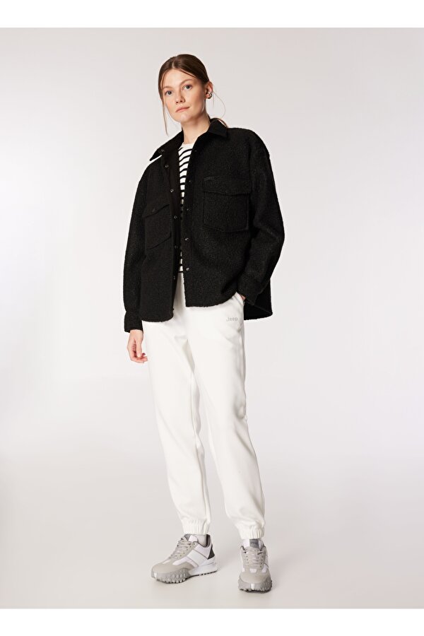 Siyah Kadın Oversize Gömlek Ceket J4WL-GML4808