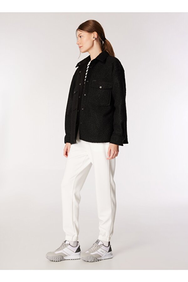 Siyah Kadın Oversize Gömlek Ceket J4WL-GML4808