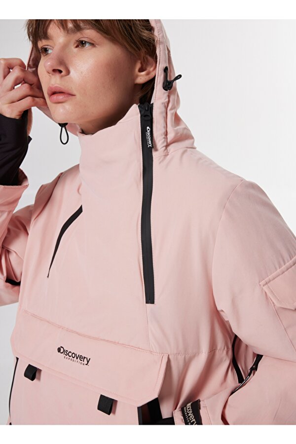 D4WL-MNT3012 Açık Pembe Standart Düz Kadın Kayak Montu