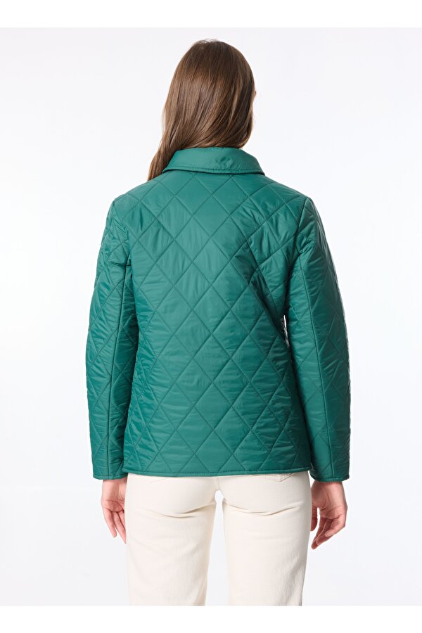 Koyu Yeşil Kadın Relaxed Kapitone Gömlek Ceket J4WL-CKT7080