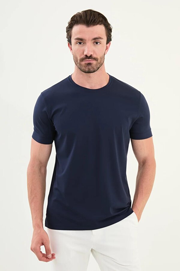 Düz Slim Fit Bisiklet Yaka Basic Erkek T-Shirt 36863
