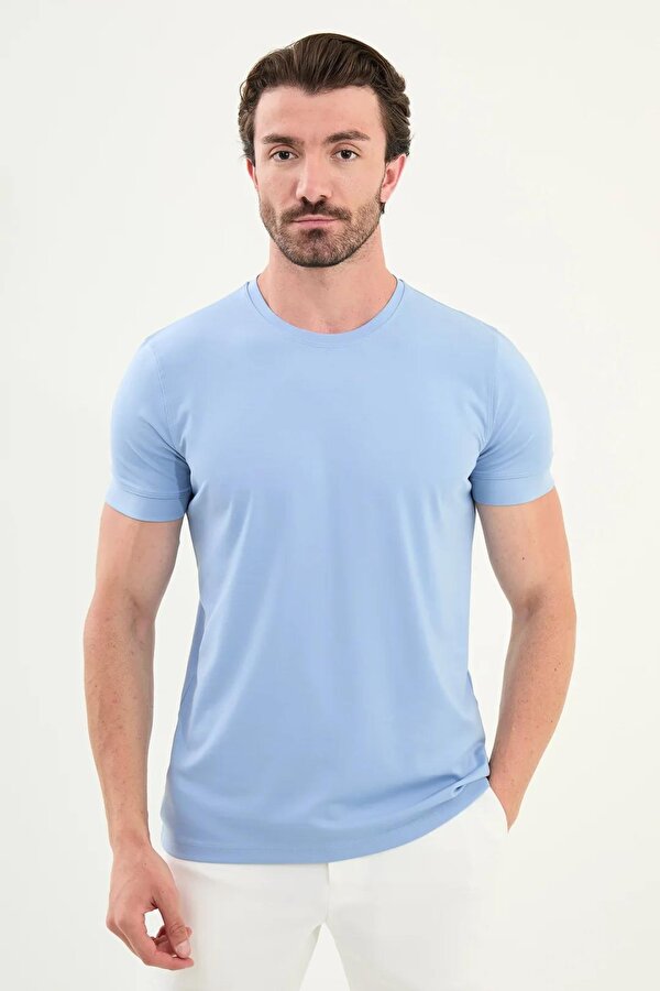 Düz Slim Fit Bisiklet Yaka Basic Erkek T-Shirt 36863