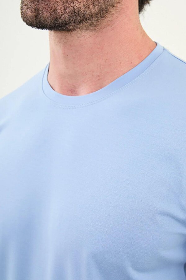 Düz Slim Fit Bisiklet Yaka Basic Erkek T-Shirt 36863