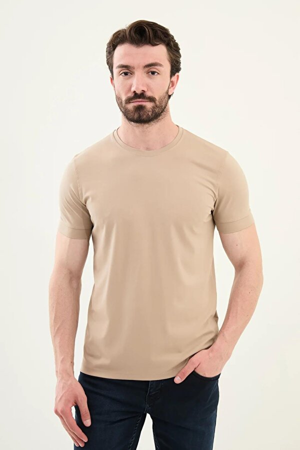 Düz Slim Fit Bisiklet Yaka Basic Erkek T-Shirt 36863