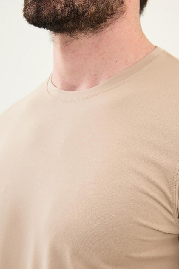 Düz Slim Fit Bisiklet Yaka Basic Erkek T-Shirt 36863