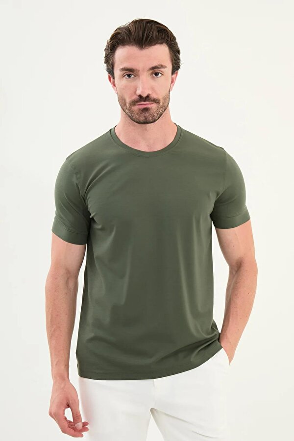 Düz Slim Fit Bisiklet Yaka Basic Erkek T-Shirt 36863