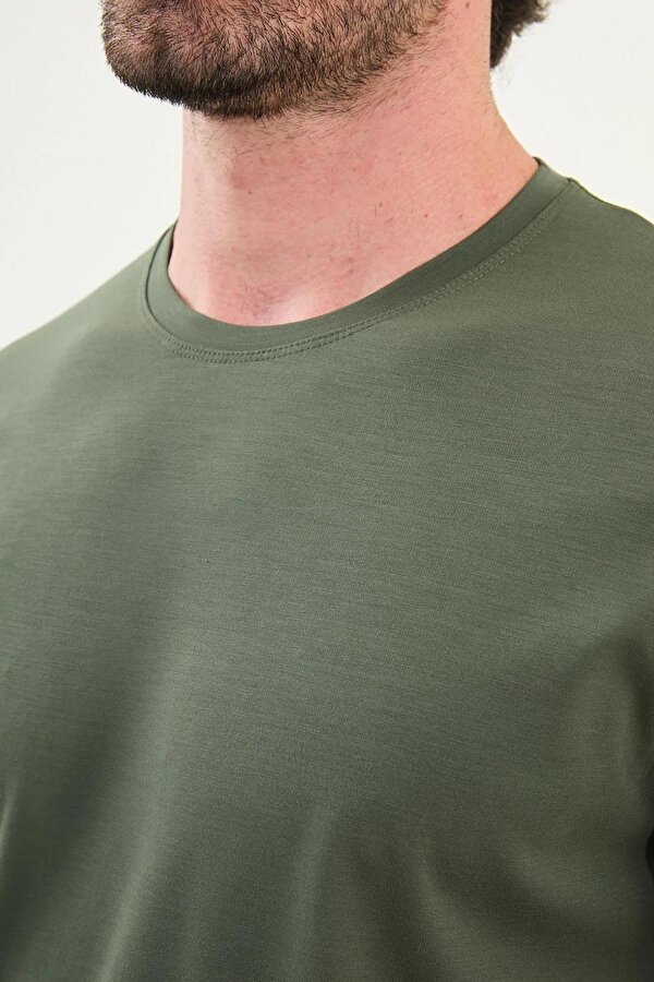 Düz Slim Fit Bisiklet Yaka Basic Erkek T-Shirt 36863
