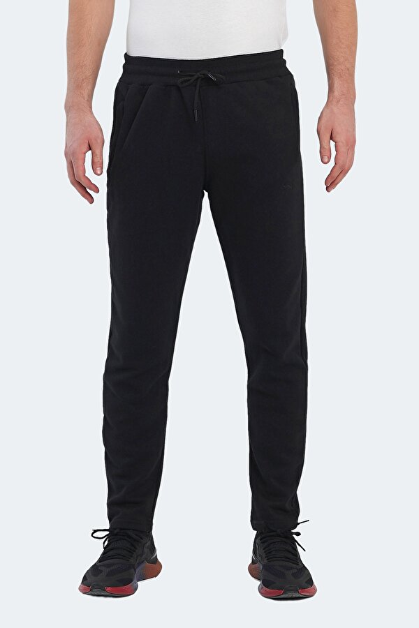 KIERON I Erkek Cepli Dar Paça Siyah Eşofman Altı