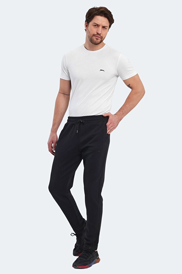 KIERON I Erkek Cepli Dar Paça Siyah Eşofman Altı