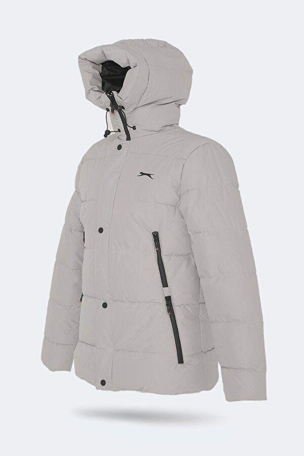 GAFAR Büyük Beden Erkek Kapüşonlu Şişme Bej Mont & Kaban