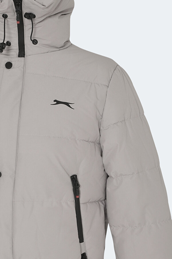 GAFAR Büyük Beden Erkek Kapüşonlu Şişme Bej Mont & Kaban