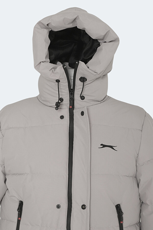 GAFAR Büyük Beden Erkek Kapüşonlu Şişme Bej Mont & Kaban