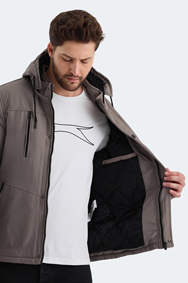 HEAVEN Erkek Kapüşonlu Bej Mont & Kaban