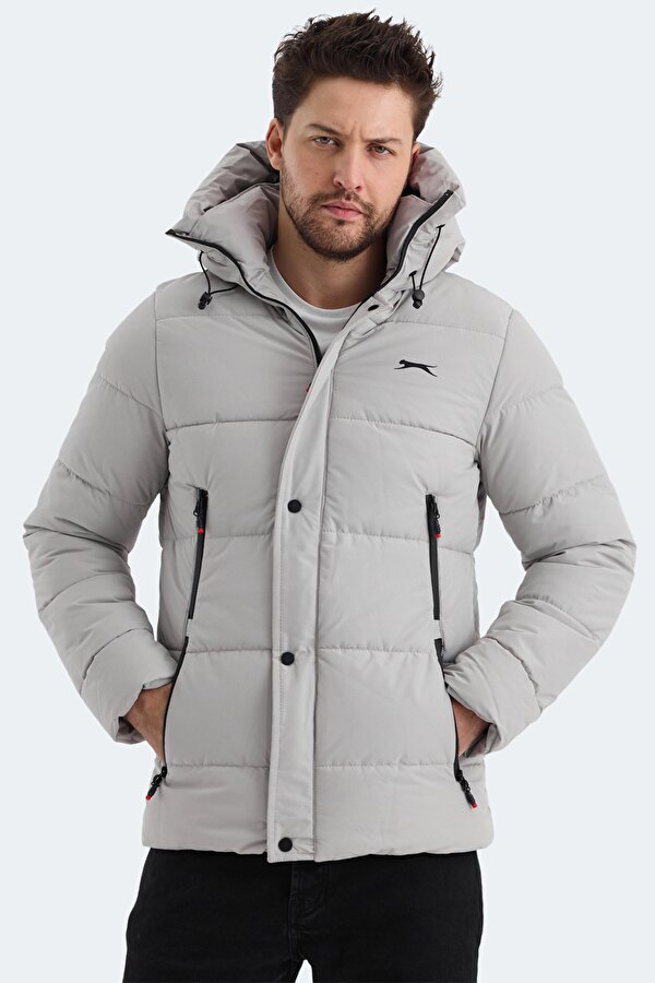 GAFAR Erkek Kapüşonlu Şişme Bej Mont & Kaban