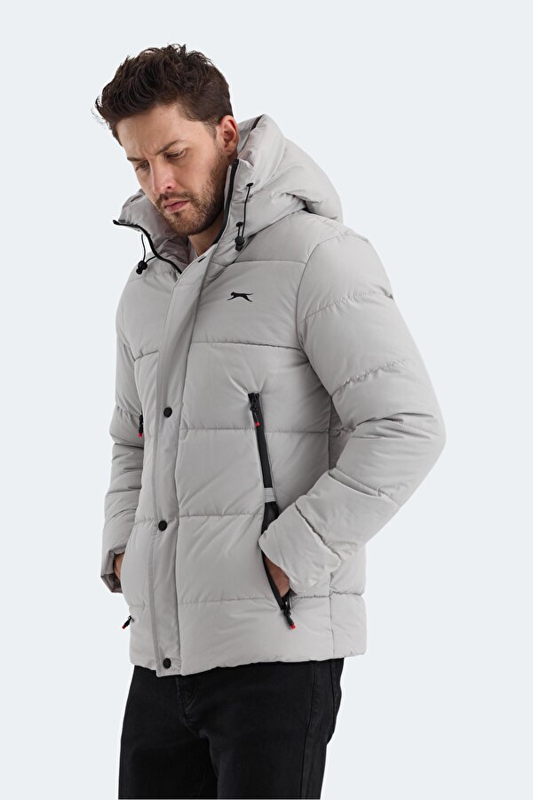 GAFAR Erkek Kapüşonlu Şişme Bej Mont & Kaban