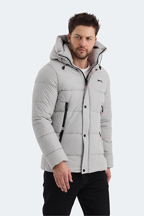 GAFAR Erkek Kapüşonlu Şişme Bej Mont & Kaban