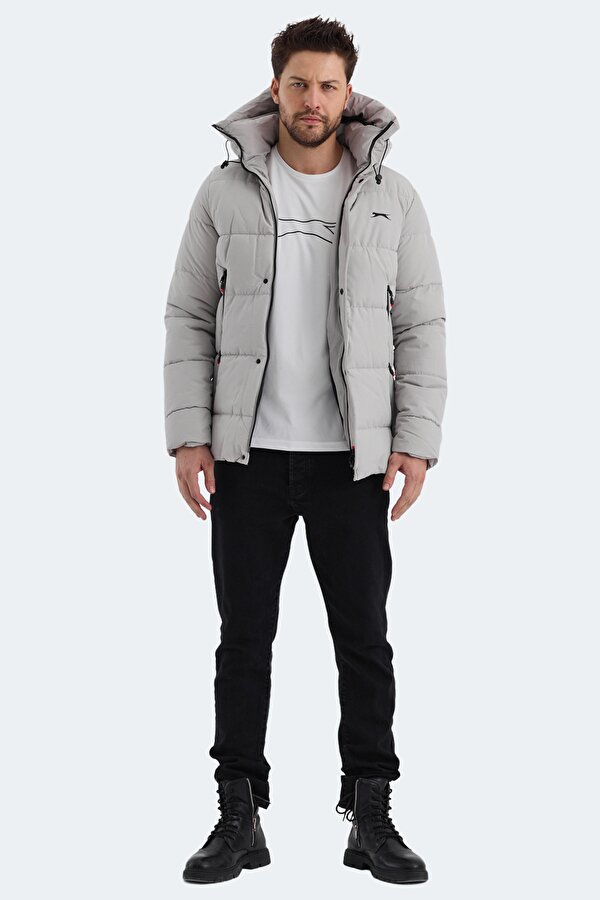 GAFAR Erkek Kapüşonlu Şişme Bej Mont & Kaban