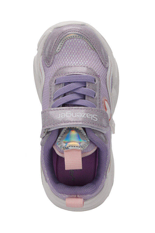 KLARION Kız Çocuk Cırt Cırtlı Işıklı Taban Mor / Pembe Günlük Spor Ayakkabısı