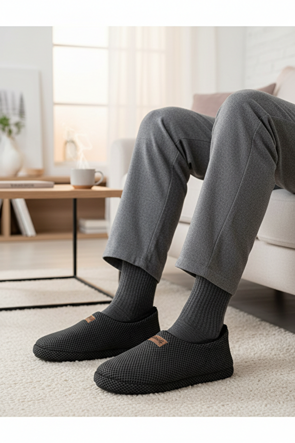 608089.M4PR Gri Erkek Ev Ayakkabısı