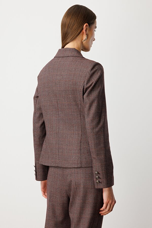 Kadın Omzu Vatkalı Kapak Cepli Ceket 5161 Bordo