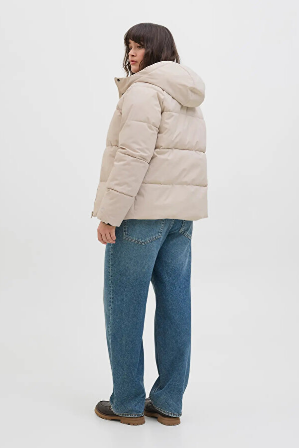 Kadın Jxglobal Kapüşonlu Şişme Mont 12283784 Ekru