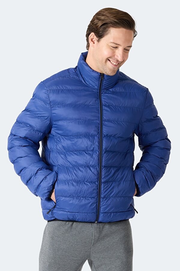 BRAUM Erkek Şişme Saks Mavi Mont & Kaban