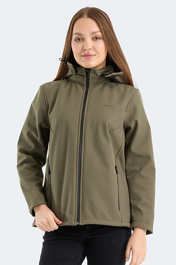 HEAT CONTROL Kadın Çıkarılabilir Kapüşonlu Haki Mont & Kaban