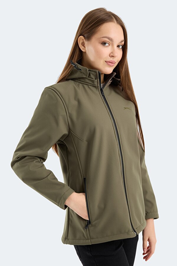 HEAT CONTROL Kadın Çıkarılabilir Kapüşonlu Haki Mont & Kaban