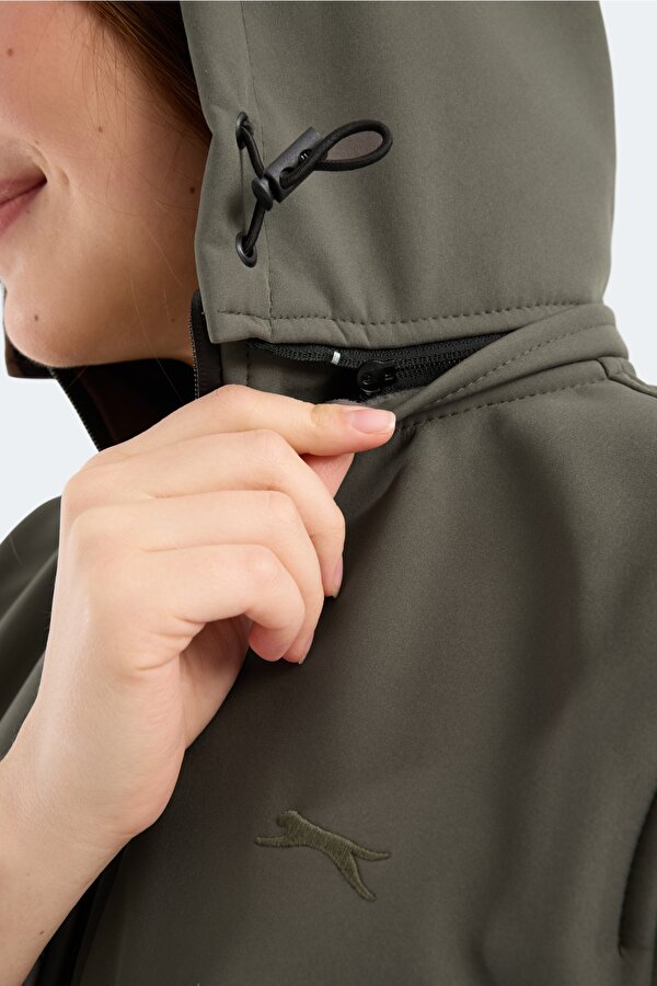 HEAT CONTROL Kadın Çıkarılabilir Kapüşonlu Haki Mont & Kaban