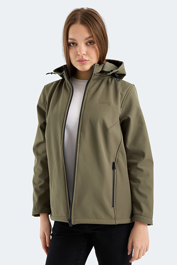 HEAT CONTROL Kadın Çıkarılabilir Kapüşonlu Haki Mont & Kaban