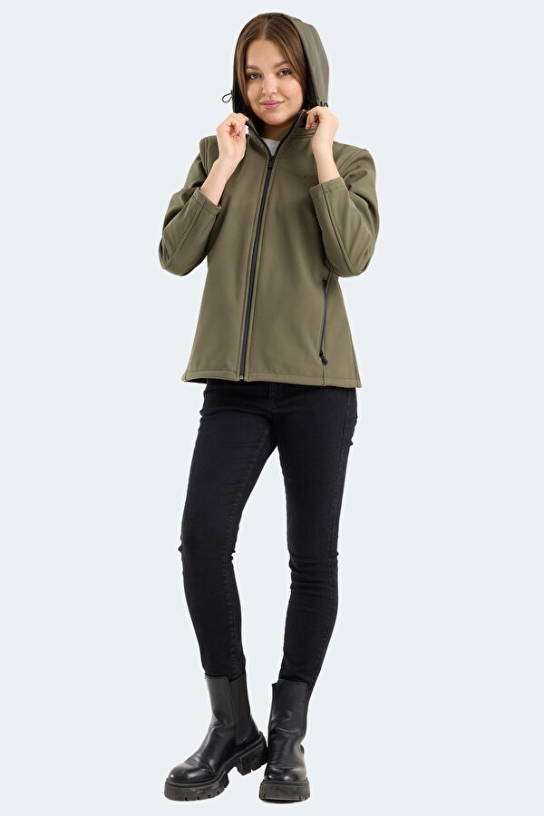 HEAT CONTROL Kadın Çıkarılabilir Kapüşonlu Haki Mont & Kaban