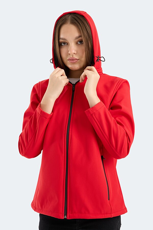 HEAT CONTROL Kadın Çıkarılabilir Kapüşonlu Kırmızı Mont & Kaban