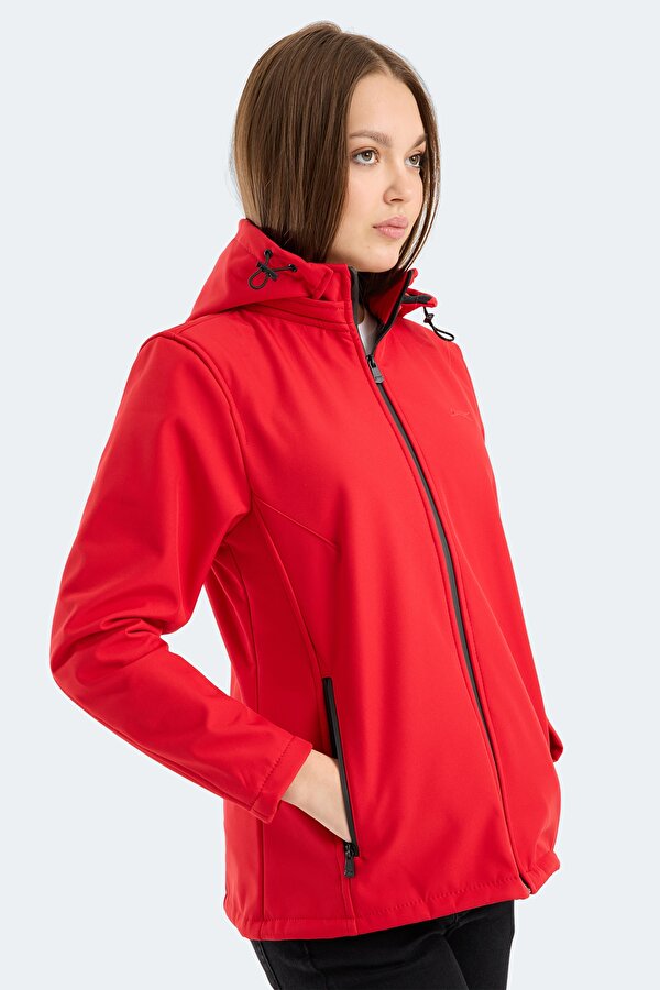HEAT CONTROL Kadın Çıkarılabilir Kapüşonlu Kırmızı Mont & Kaban
