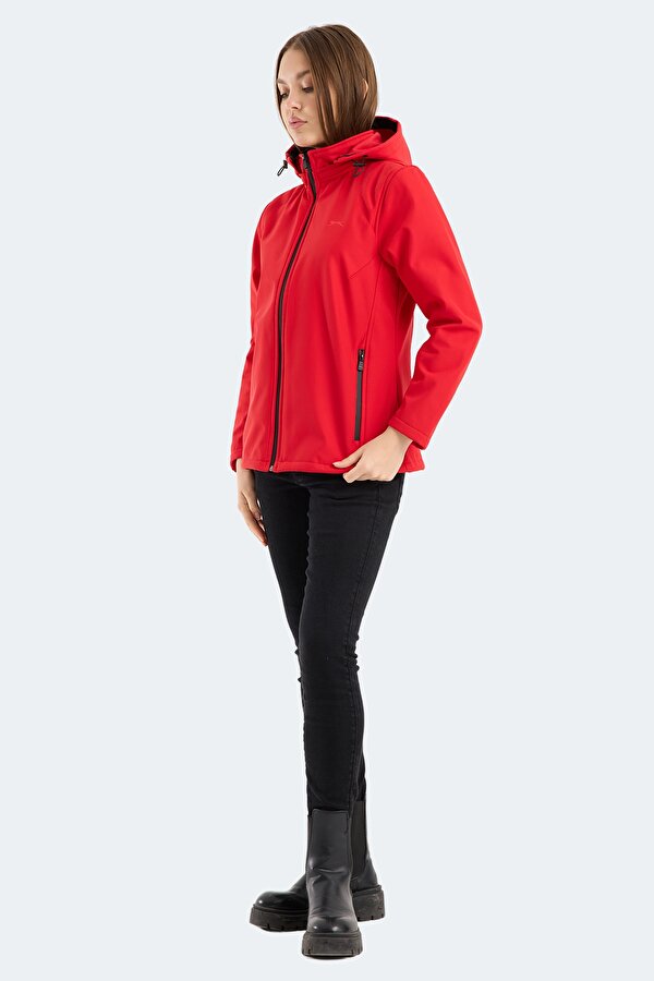 HEAT CONTROL Kadın Çıkarılabilir Kapüşonlu Kırmızı Mont & Kaban