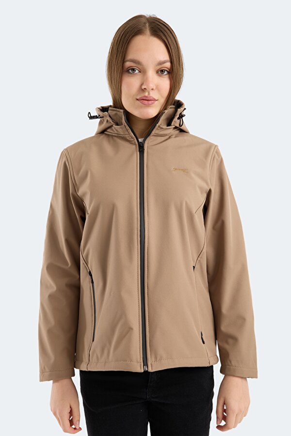 HEAT CONTROL Kadın Çıkarılabilir Kapüşonlu Bej Mont & Kaban