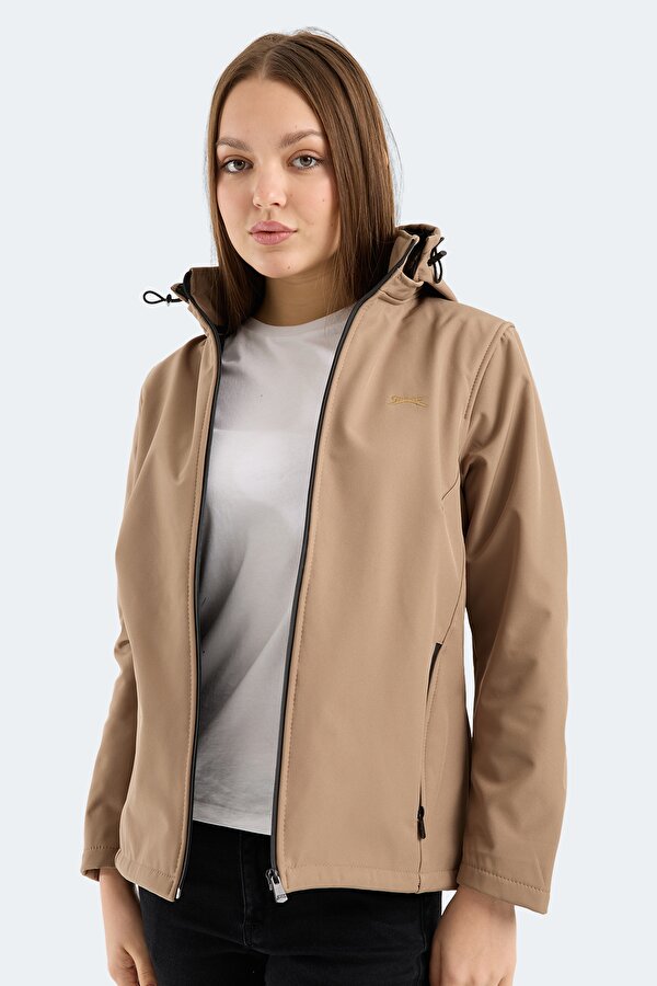 HEAT CONTROL Kadın Çıkarılabilir Kapüşonlu Bej Mont & Kaban