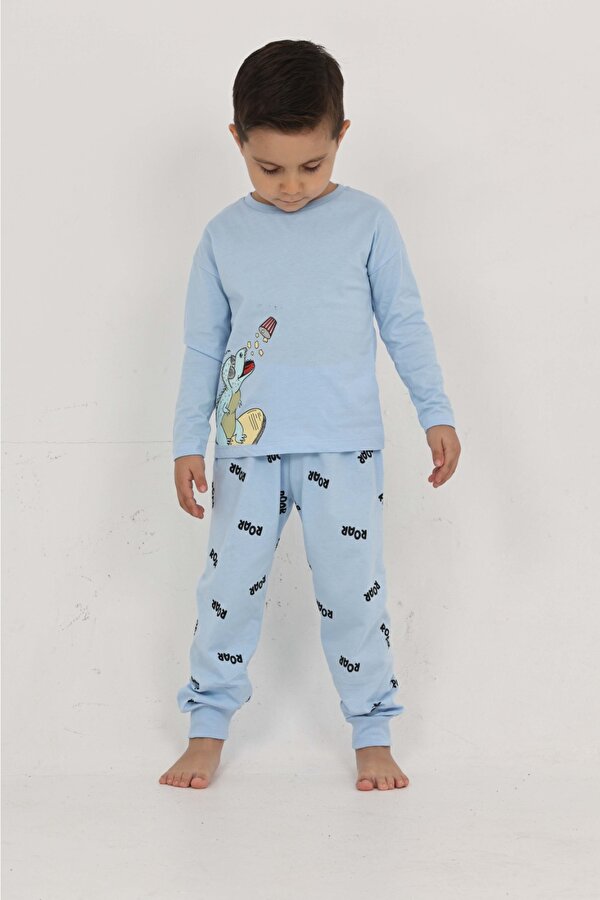 Toontoy Erkek Çocuk Roar Baskılı Pijama Takım