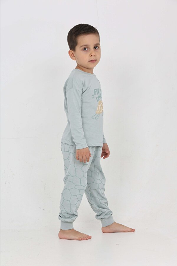 Toontoy Erkek Çocuk Kaplumbağa Baskılı Pijama Takım