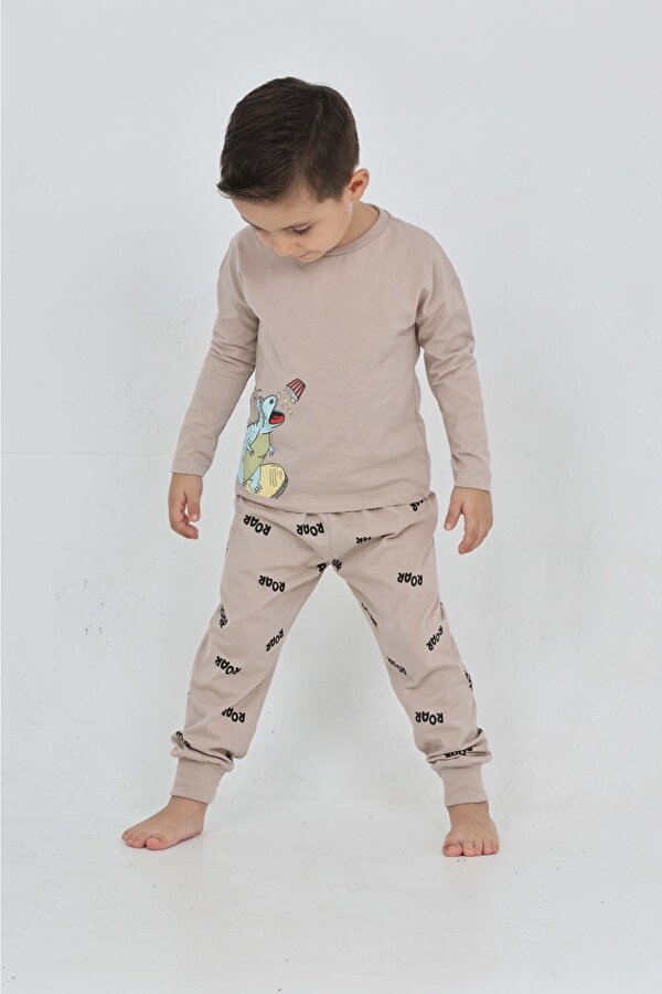 Toontoy Erkek Çocuk Roar Baskılı Pijama Takım
