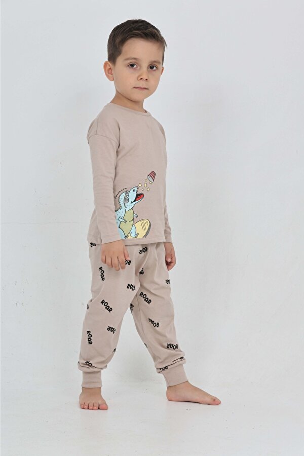 Toontoy Erkek Çocuk Roar Baskılı Pijama Takım