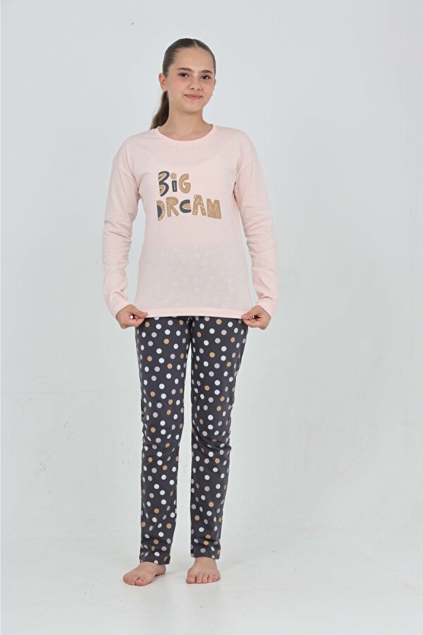 Toontoy Kız Çocuk Big Dream Baskılı Pijama Takım
