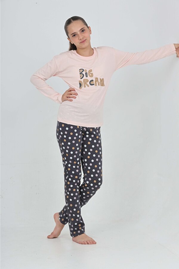 Toontoy Kız Çocuk Big Dream Baskılı Pijama Takım