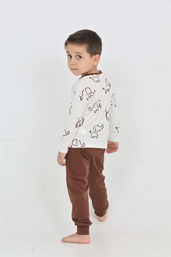 Toontoy Erkek Çocuk Fil Pano Baskılı Pijama Takım