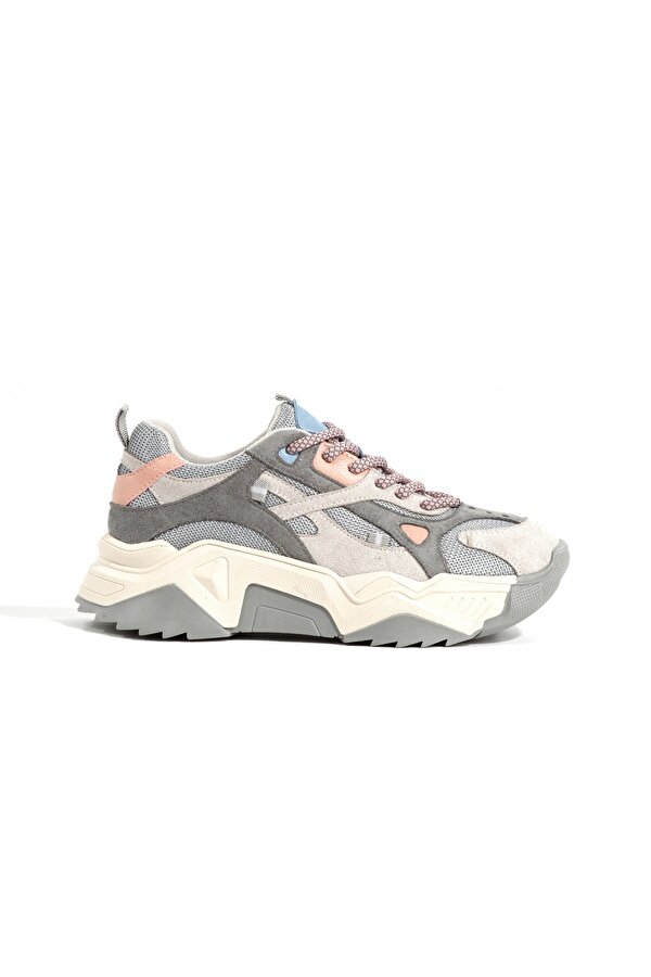 Gri Pembe Mavi Sneaker Kadın Günlük Spor Ayakkabı Muca