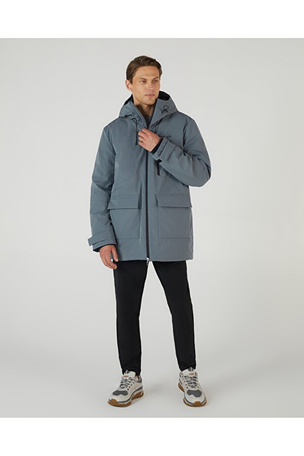 M Outerwear Coated Jacket Erkek Gri Mont S242049-003