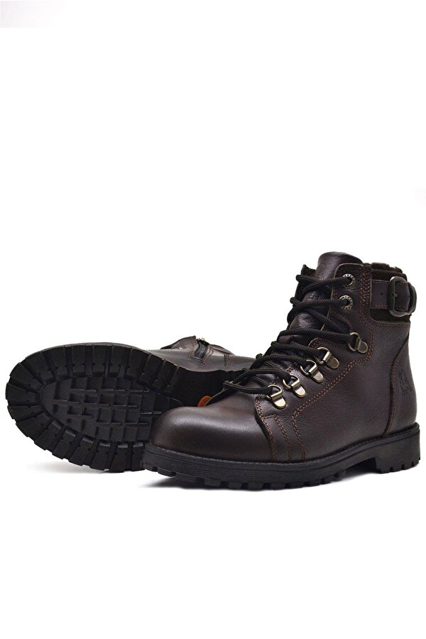 Griffon Hakiki Deri Fermuarlı Kışlık Çocuk Bot