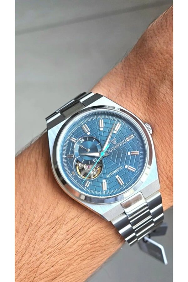 RAYMOND ERKEK KOL SAATİ RYM-250424-GÜMÜŞ-PTYEŞİLİ