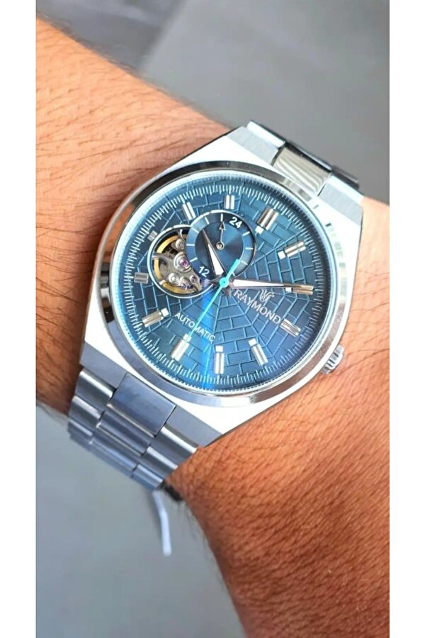 RAYMOND ERKEK KOL SAATİ RYM-250424-GÜMÜŞ-PTYEŞİLİ