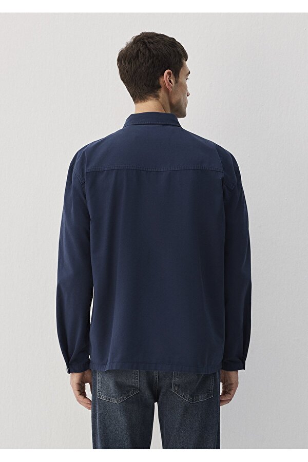 Lacivert Gömlek Loose Fit / Bol Rahat Kesim 0211076-70497