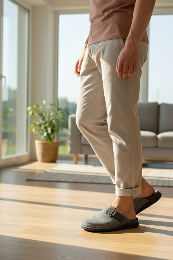 608047.M4PR GRI Erkek Ev Terliği